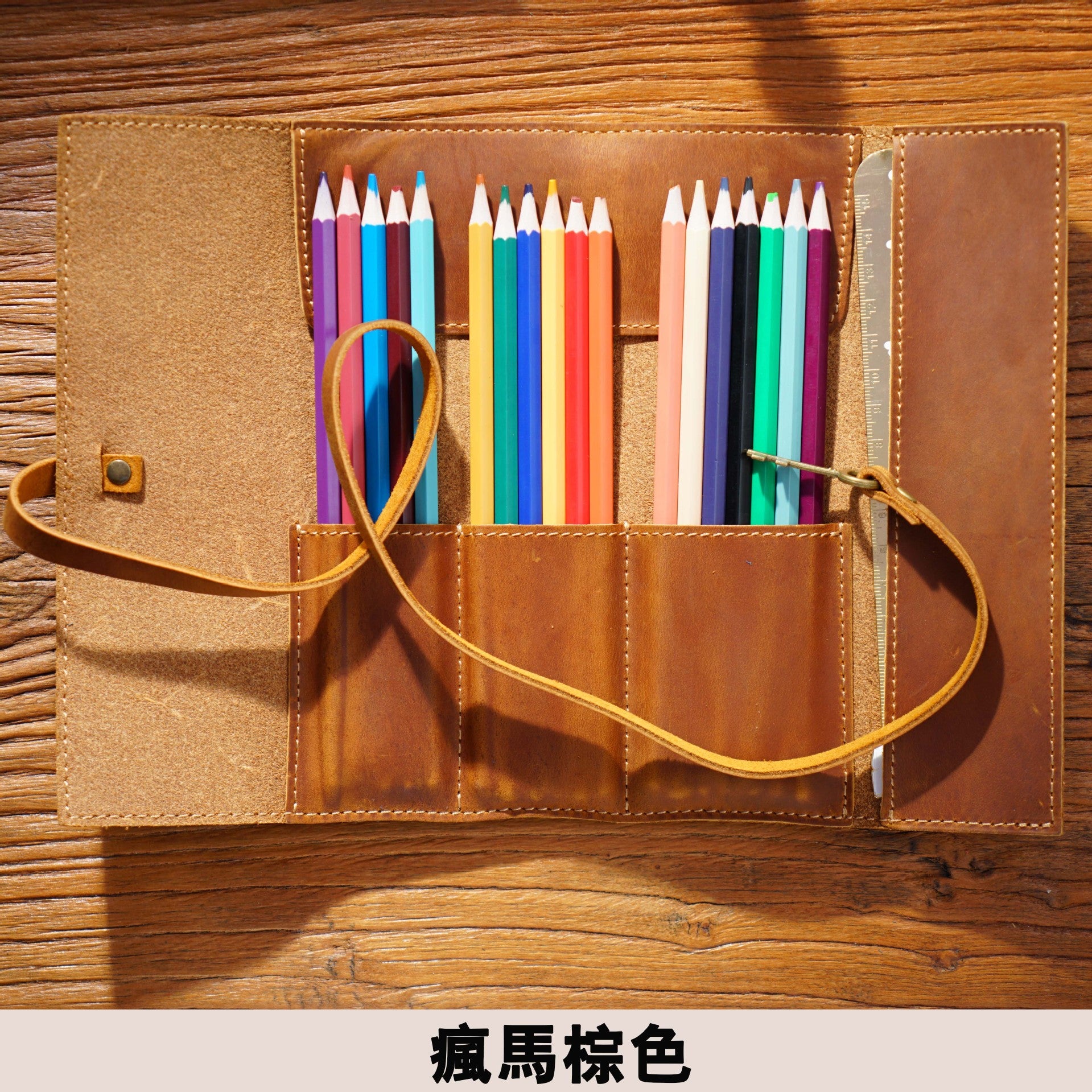 Wholesale Bidding Cowhide Retro Pen Bag